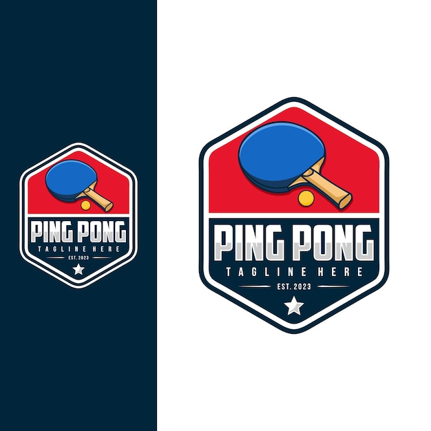 table tennis badge emblem logo sports label vector illustration for a ping pong club