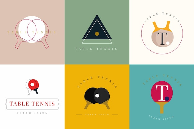 Коллекция логотипов для настольного тенниса