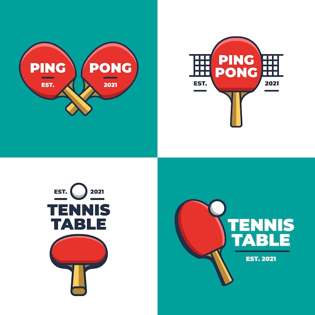 Vector table tennis logo collection