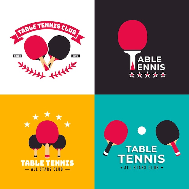 Vector table tennis logo template collection