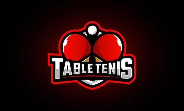 Table tennis logo with shield and modern style