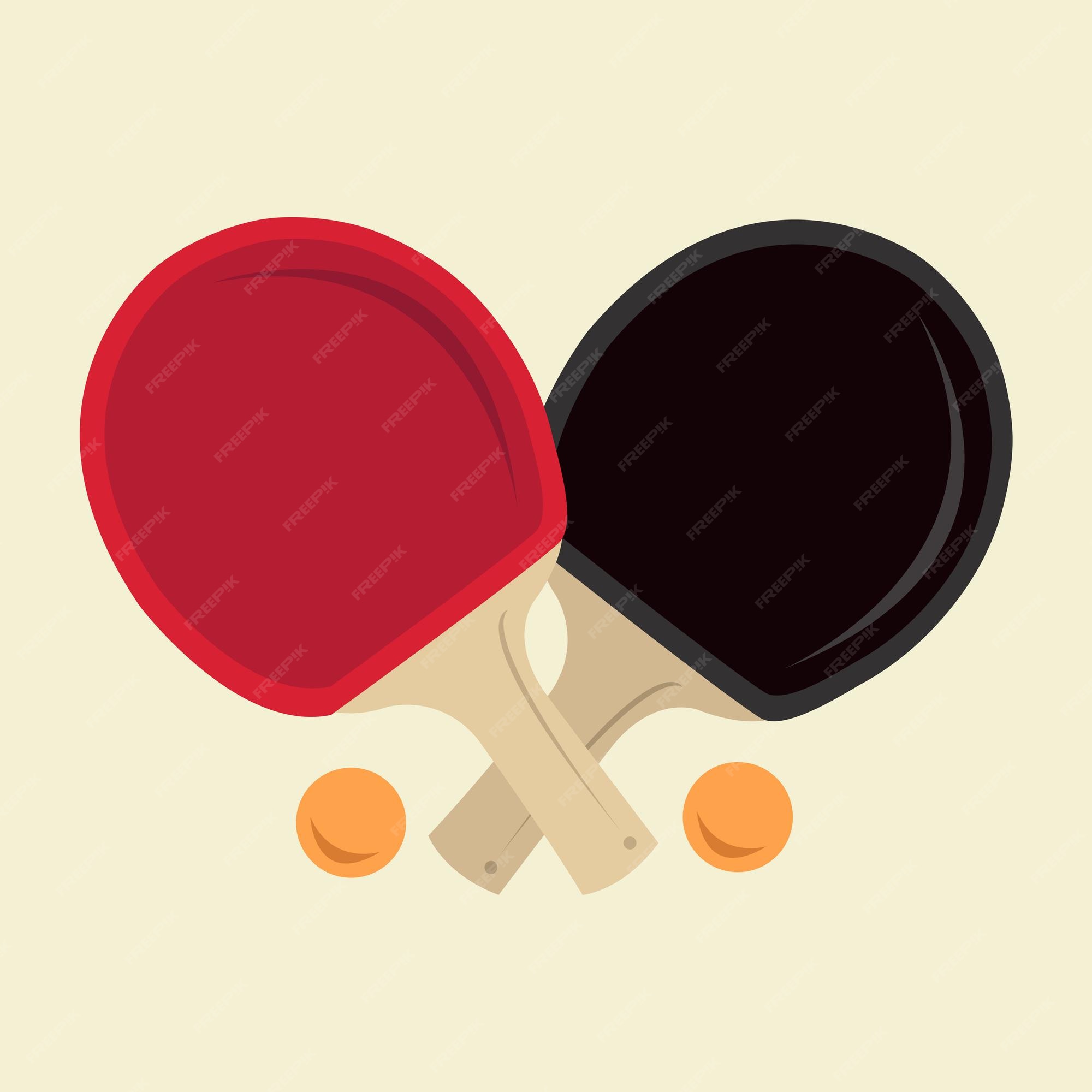 tennis table rackets and ball collection cartoon vector icon