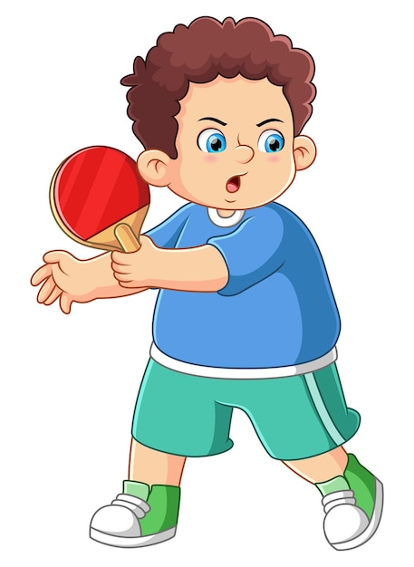 Table tennis player boy playing ping pong