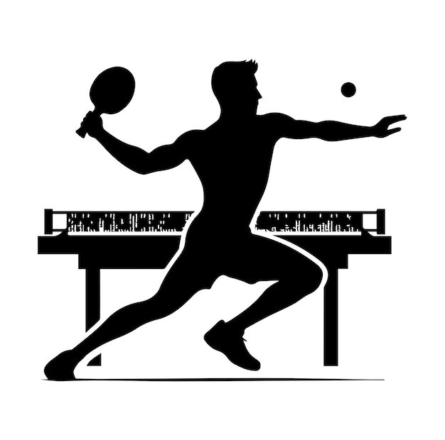 Table tennis player silhouette