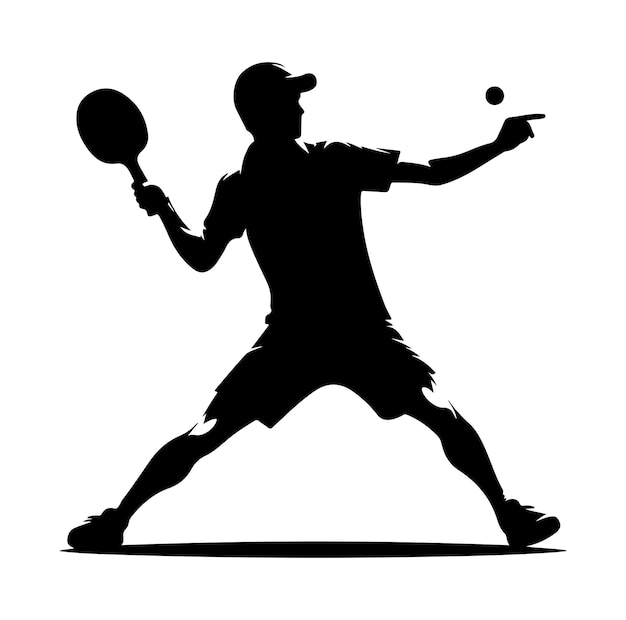 Vector table tennis player silhouette