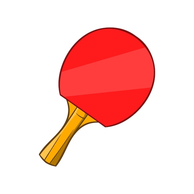 ベクトル 漫画のスタイルの白い背景で隔離の卓球ラケット アイコン スポーツ シンボル