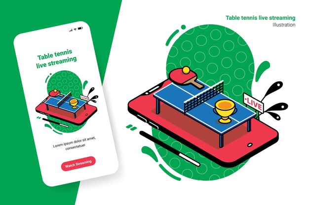 卓球スポーツライブストリーミングモバイルアプリ