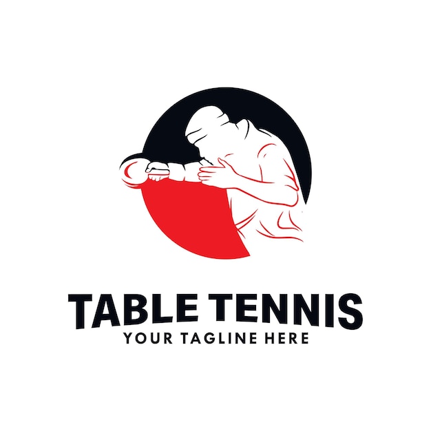 Шаблон дизайна логотипа настольного тенниса