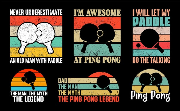 Table Tennis T shirt Design Bundle Ping Pong shirt Vector Table Tennis T shirt design Collection