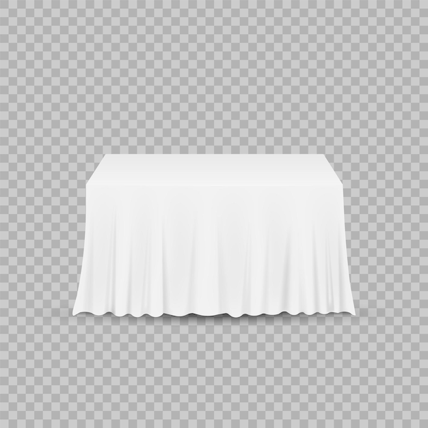 Vector table with tablecloth isolated on a transparent background vector illustration