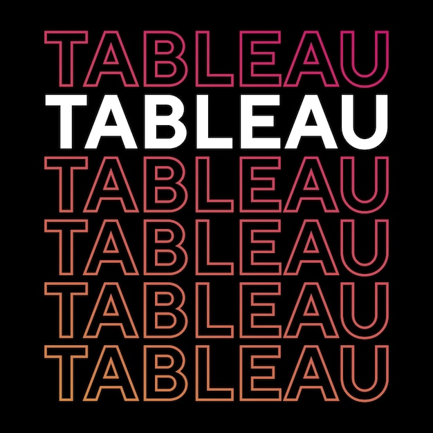 Tableau gradient color typography book related word t-shirt design