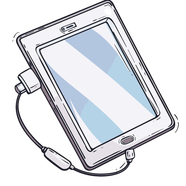 Vector tablet charger cartoon transparent backgr