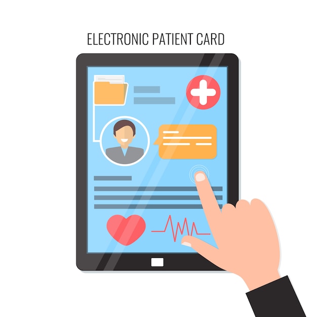 Tablet computer with electronic patient card