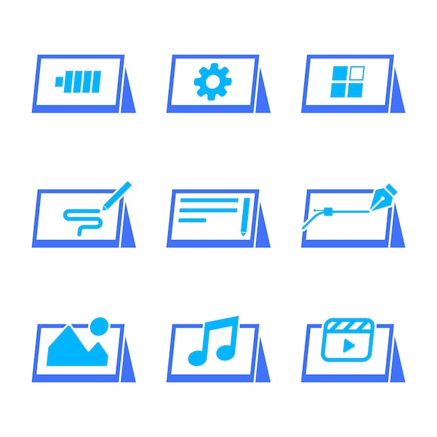 Vector tablet device icon design collection