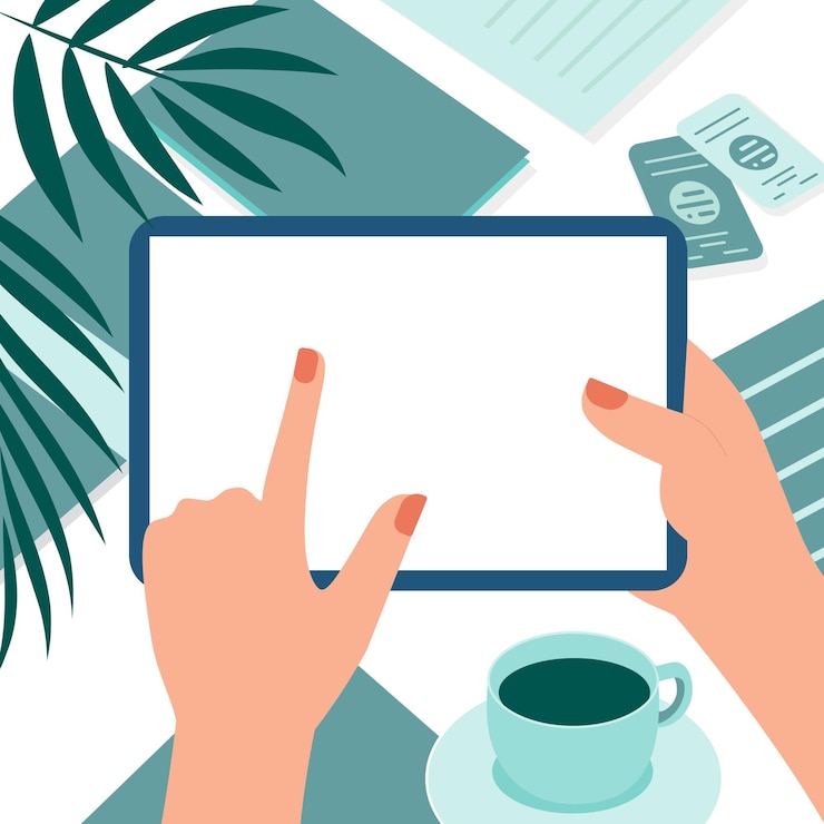 Vector tablet in hand