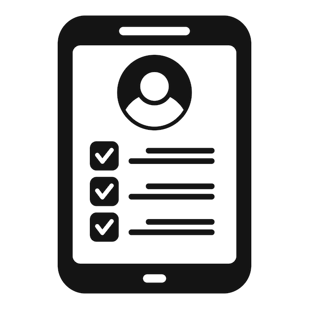 Tablet hr online persoon icoon eenvoudige vector Service marketing