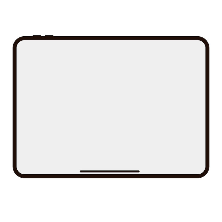 Vector tablet met leeg horizontaal scherm en zwart frame modern draagbaar apparaat
