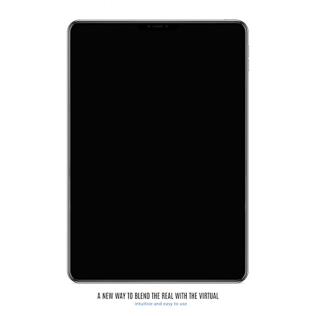 Tablet met zwart scherm op witte achtergrond. stock illustratie