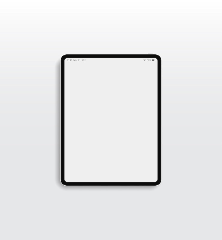 Vector 透明な仮想画面を備えたタブレットのモックアップ