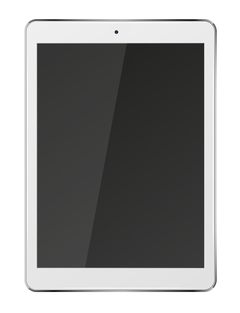 Vector tablet pc-computer met zwart scherm geïsoleerd