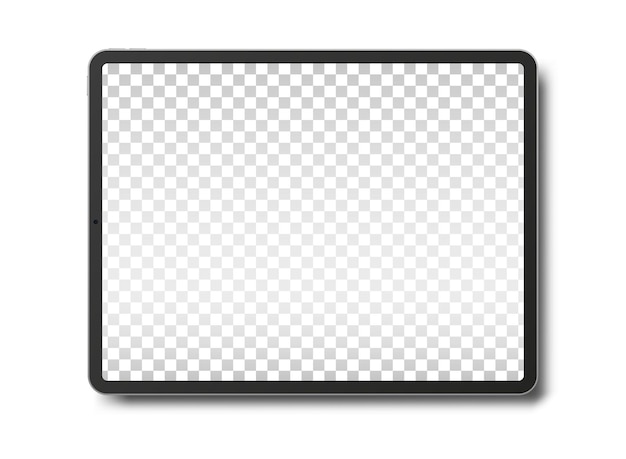 Tablet pc computer with blank screen isolated on white background.