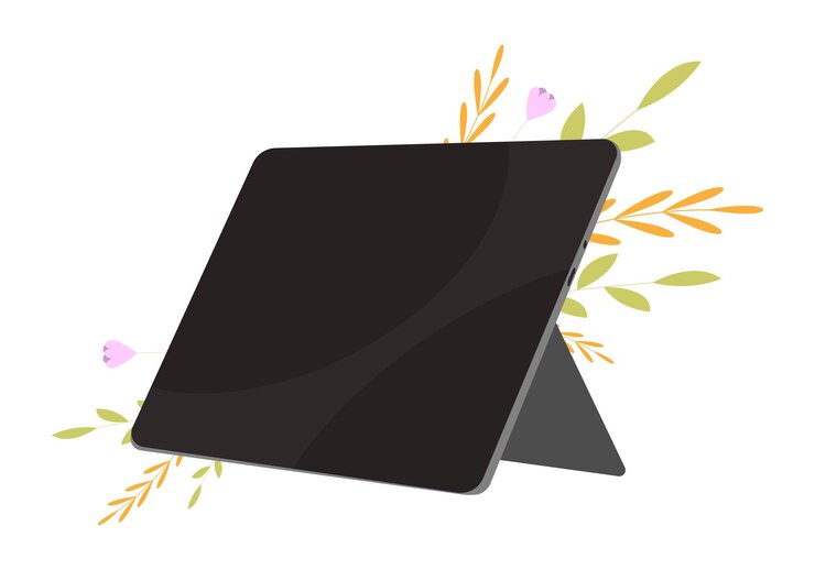 Vector tablet pc with screen tablet flat vector illustration tablet with background