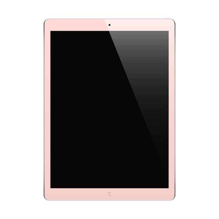 Vector tablet pink color with blank touch screen isolated