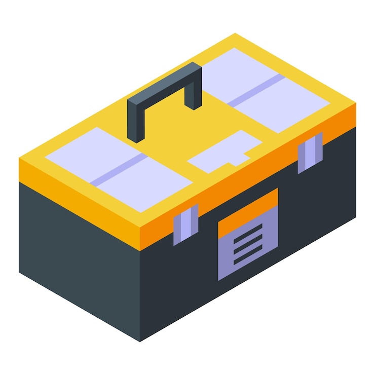 Vector tablet repair tool box icon isometric of tablet repair tool box vector icon for web design isolated on white background