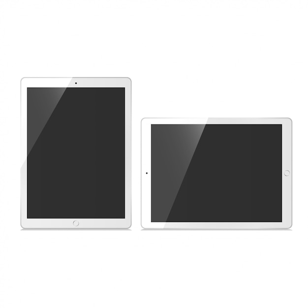 Tablet set mockup vector