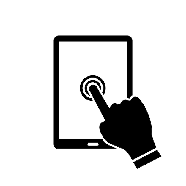 Tablet Touch Screen Hand Isolated Vector Icon Illustratie