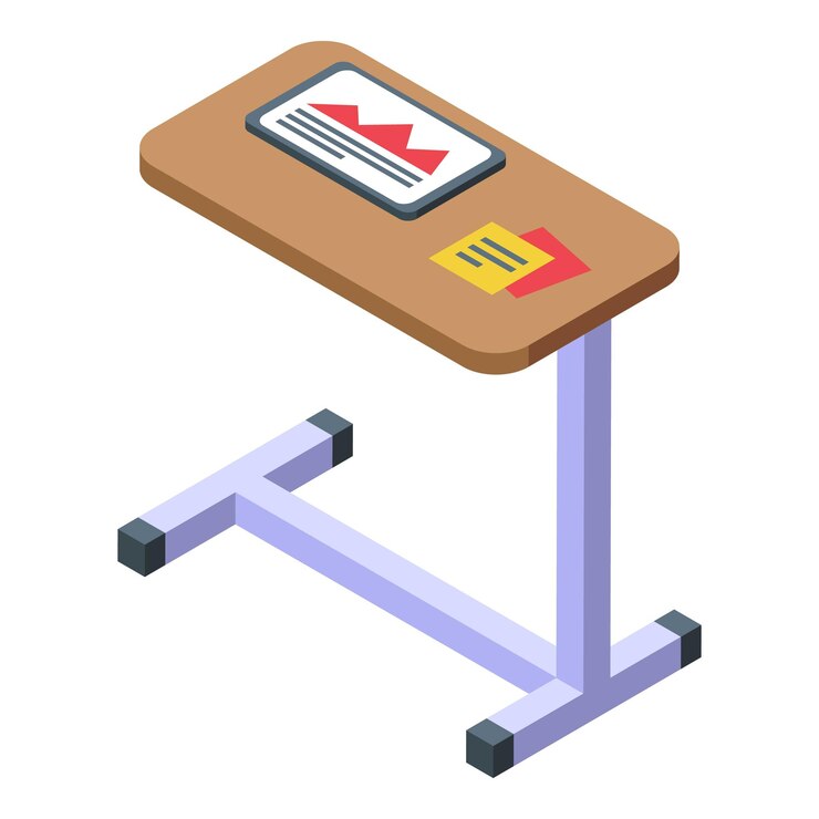 Vector tablet on working desk icon isometric vector table desk