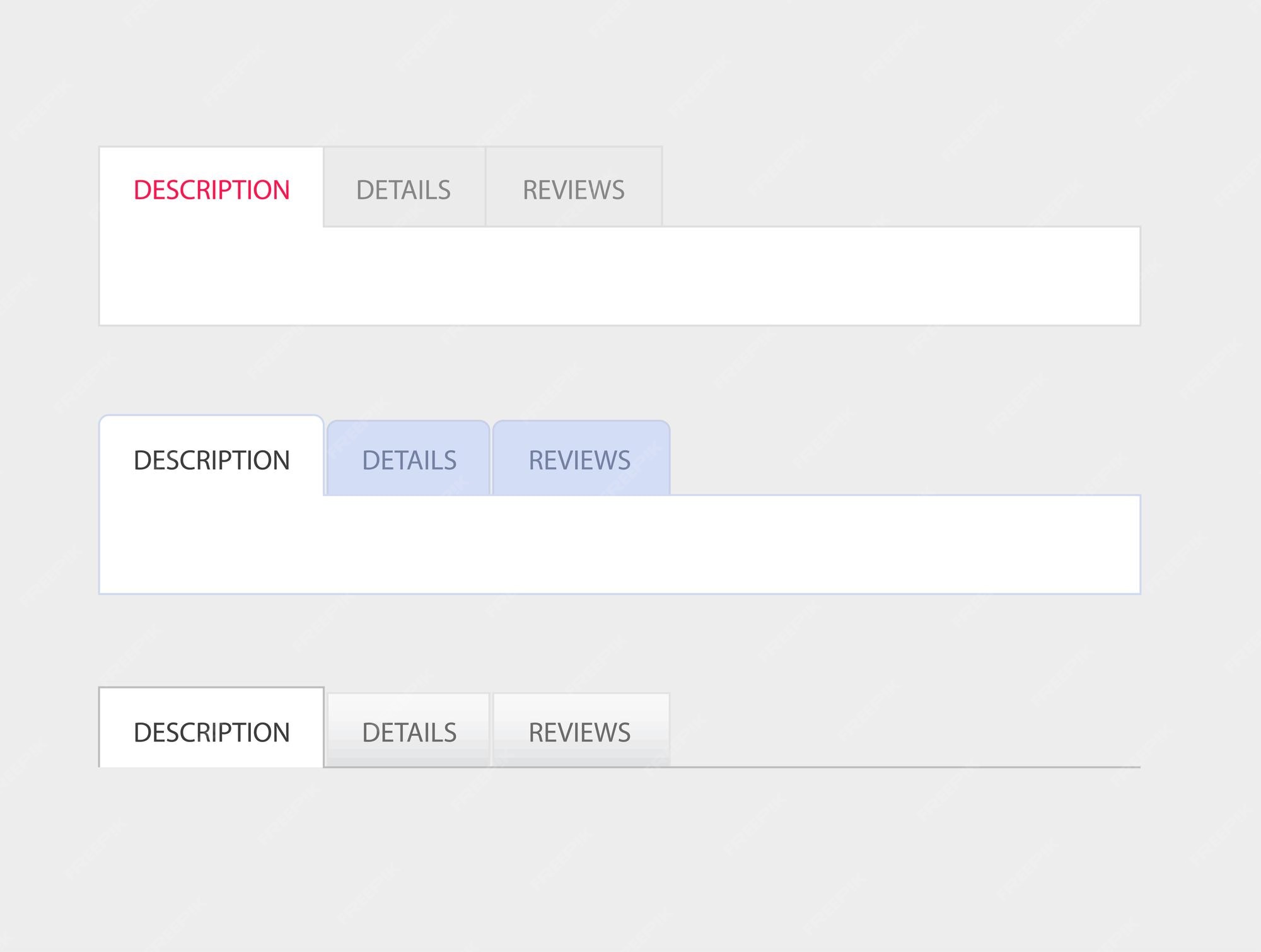 Premium Vector | Tabs menu bar web ui interface template element design ...