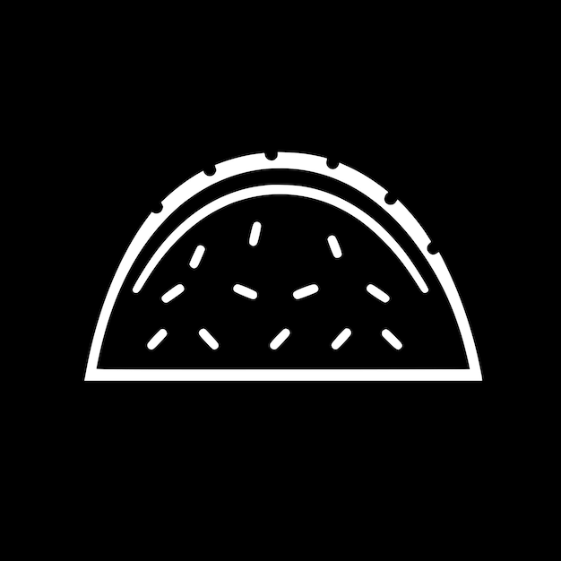 Vector taco black and white vector illustration