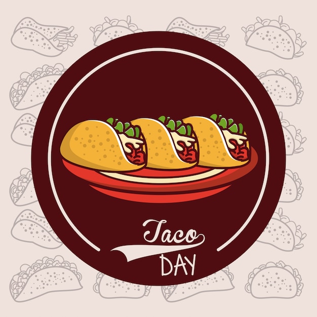 Taco day mexicaans eten cartoon