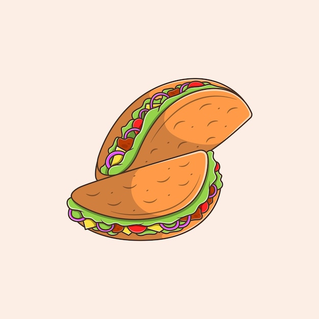 Taco food cartoon illustration