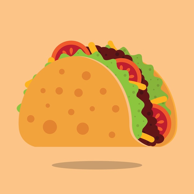 Taco food vector