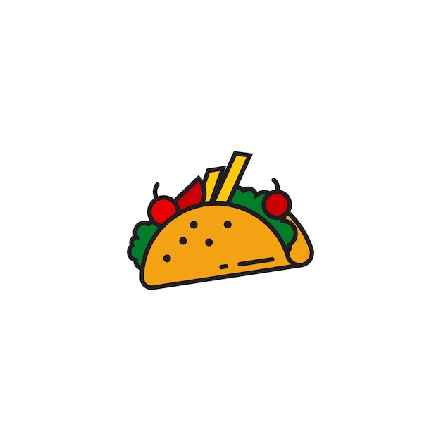 Taco icon clipart design template