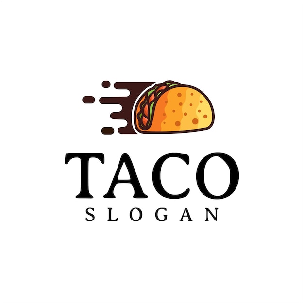 タコスのロゴデザインベクトルファーストフードレストランとカフェのシンボル