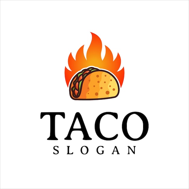 Taco logo design vector fast food restaurant and cafe symbol