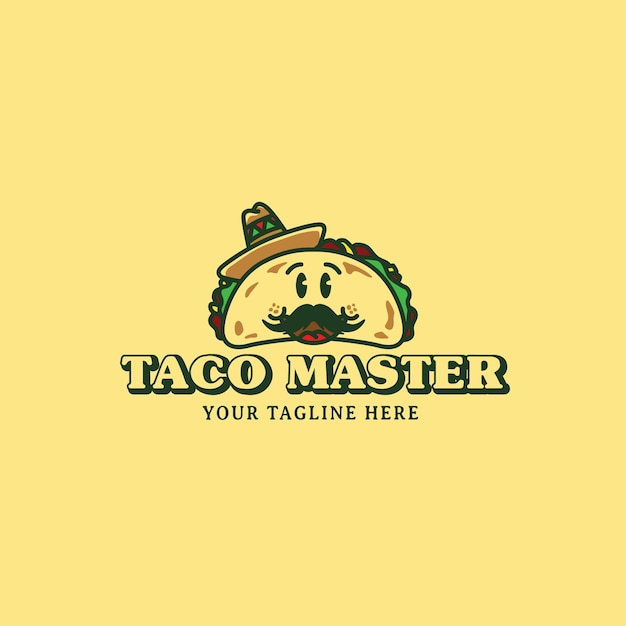 Vector taco logo mascotte illustratie