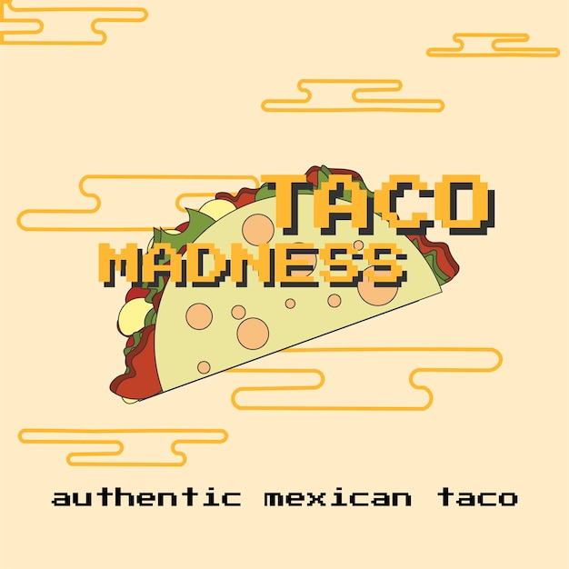 TACO MADNESS ONTWERP PROMOTIE VECTOR