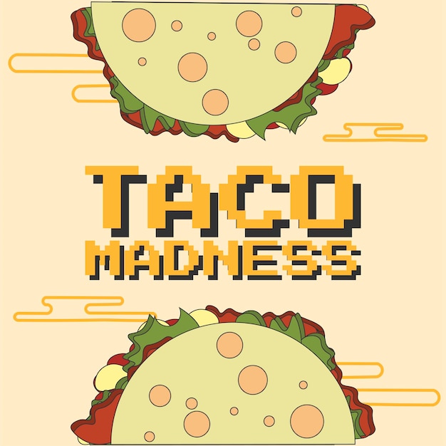 TACO MADNESS ONTWERP PROMOTIE VECTOR