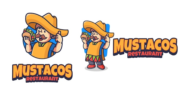 Taco mascot logo design template