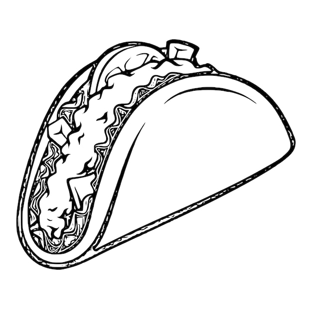 Taco mexicaans eten vector