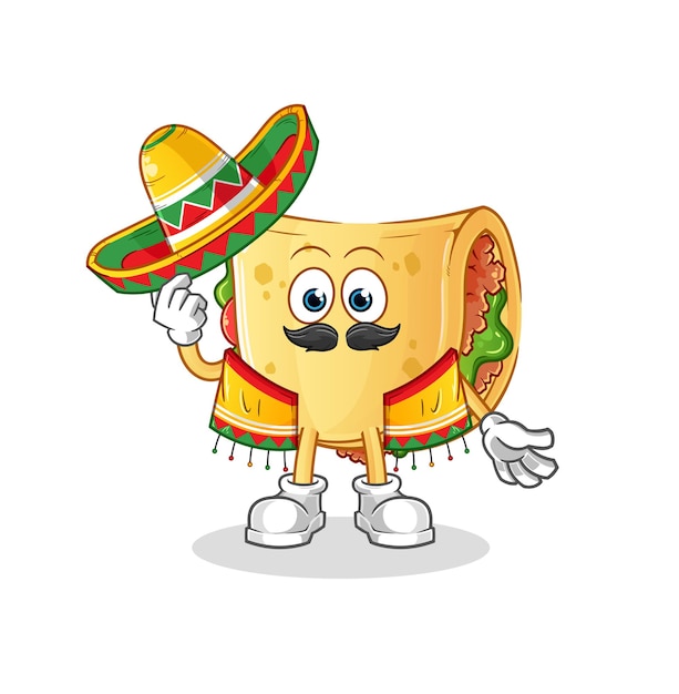 Taco mexicaanse cultuur en vlag. cartoon mascotte vector