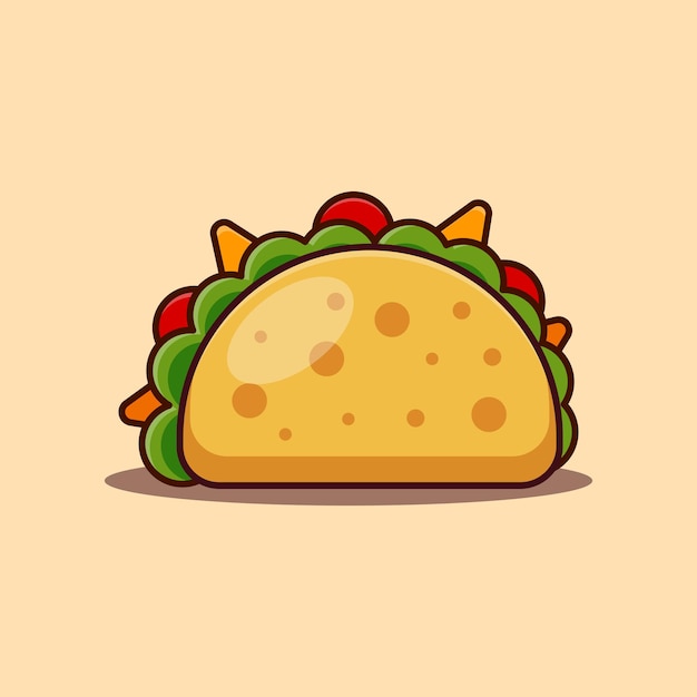 Векторная иллюстрация мексиканского мультфильма Тако