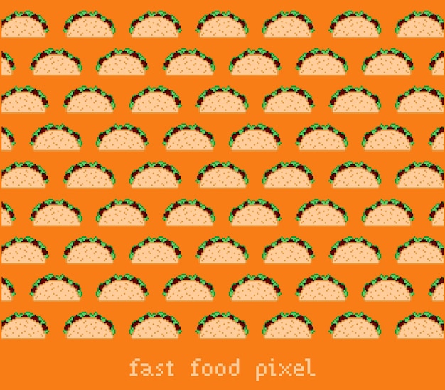 Vector taco-patroon fastfood pixelart