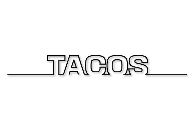 taco's één regel doorlopende enkele lijntekeningen