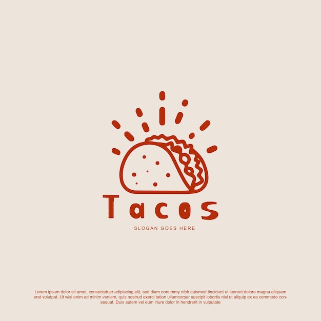 Taco's logo-ontwerp, voor restaurantbadge.