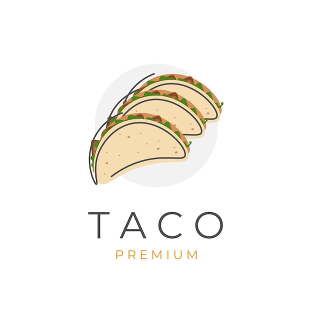 Taco Simple Line Art Illustration Logo